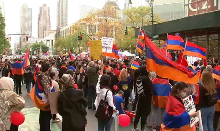 Armenia says 49 soldiers killed in attacks by Azerbaijan; protest held in DTLA I ABC7